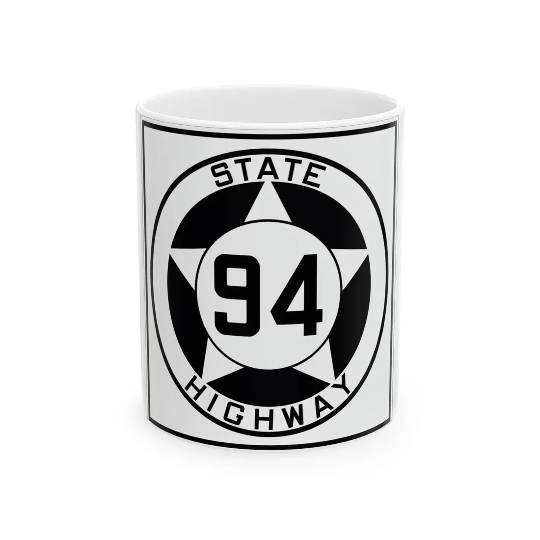 Texas 94 1935 (Texas) (Road Sign) White Coffee Mug 11oz - Go Mug Yourself