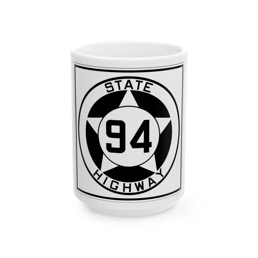 Texas 94 1935 (Texas) (Road Sign) White Coffee Mug 15oz - Go Mug Yourself