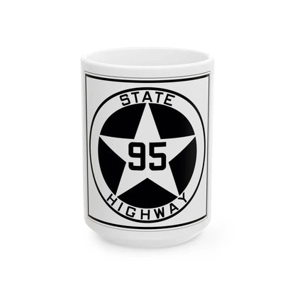 Texas 95 1917 (Texas) (Road Sign) White Coffee Mug 15oz - Go Mug Yourself