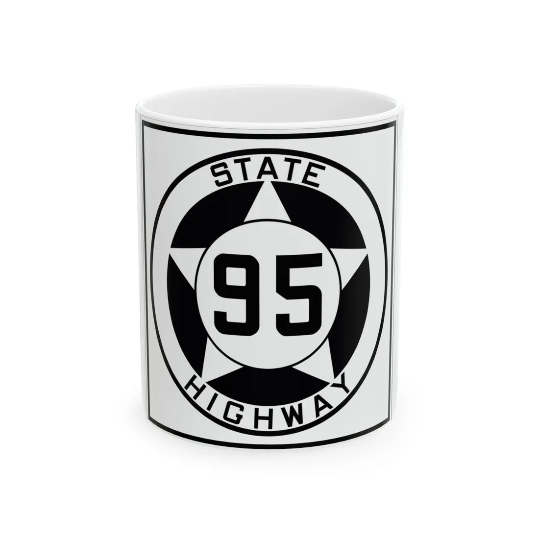 Texas 95 1935 (Texas) (Road Sign) White Coffee Mug 11oz - Go Mug Yourself
