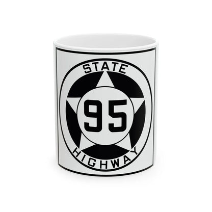 Texas 95 1935 (Texas) (Road Sign) White Coffee Mug 11oz - Go Mug Yourself