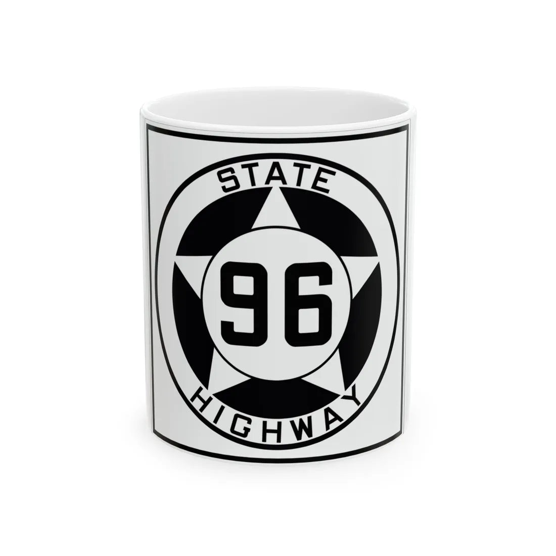 Texas 96 1935 (Texas) (Road Sign) White Coffee Mug 11oz - Go Mug Yourself