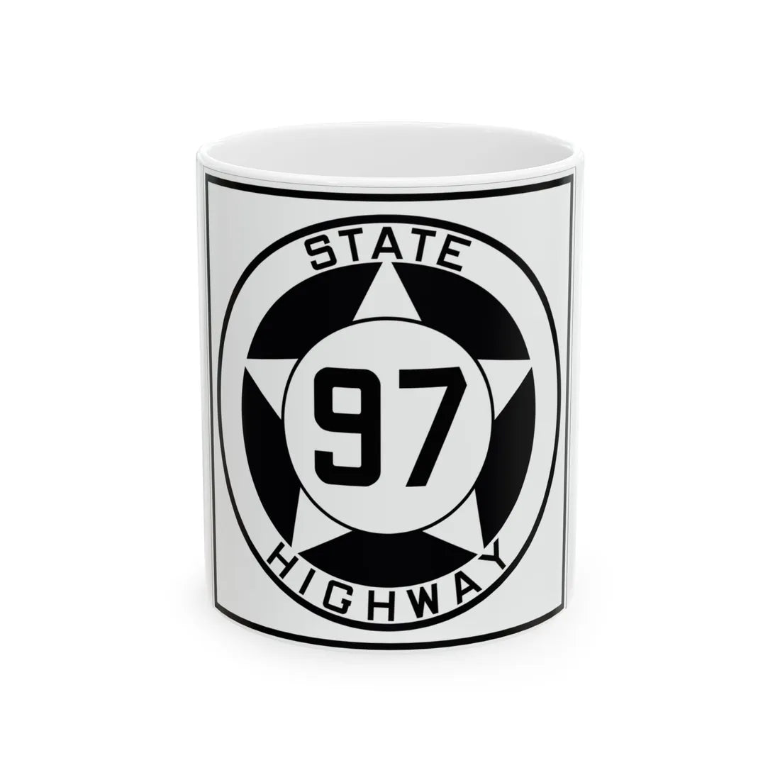 Texas 97 1935 (Texas) (Road Sign) White Coffee Mug 11oz - Go Mug Yourself