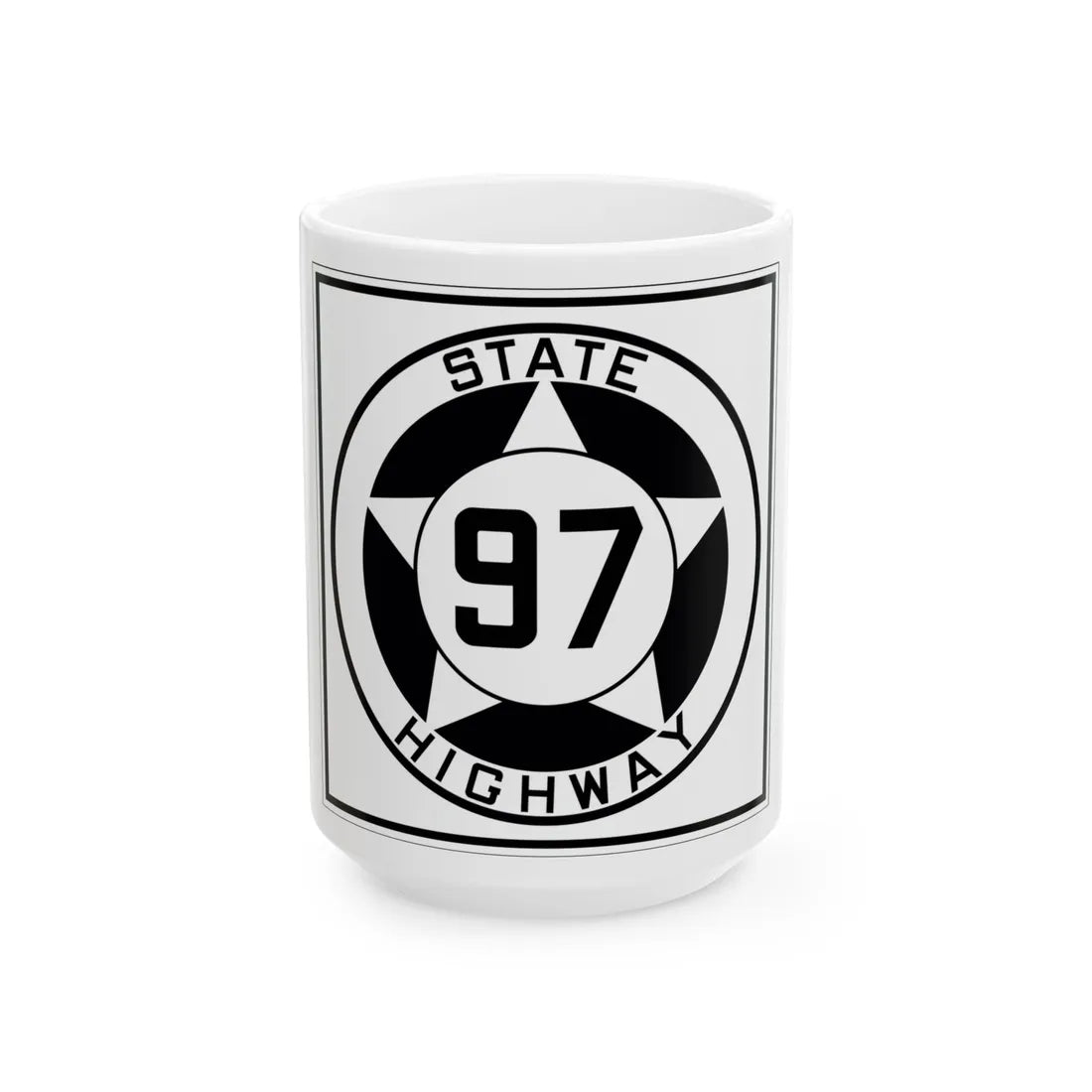 Texas 97 1935 (Texas) (Road Sign) White Coffee Mug 15oz - Go Mug Yourself