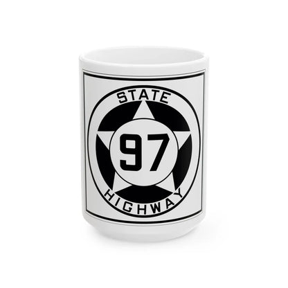 Texas 97 1935 (Texas) (Road Sign) White Coffee Mug 15oz - Go Mug Yourself
