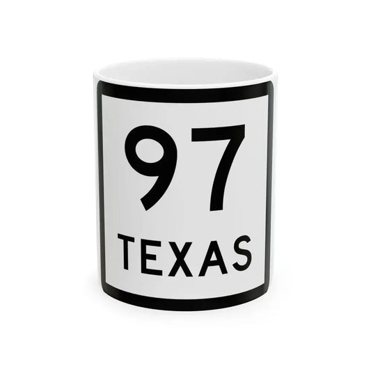 Texas 97 (Texas) (Road Sign) White Coffee Mug 11oz - Go Mug Yourself