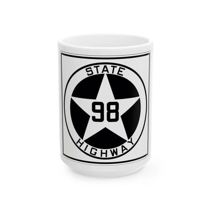Texas 98 1917 (Texas) (Road Sign) White Coffee Mug 15oz - Go Mug Yourself