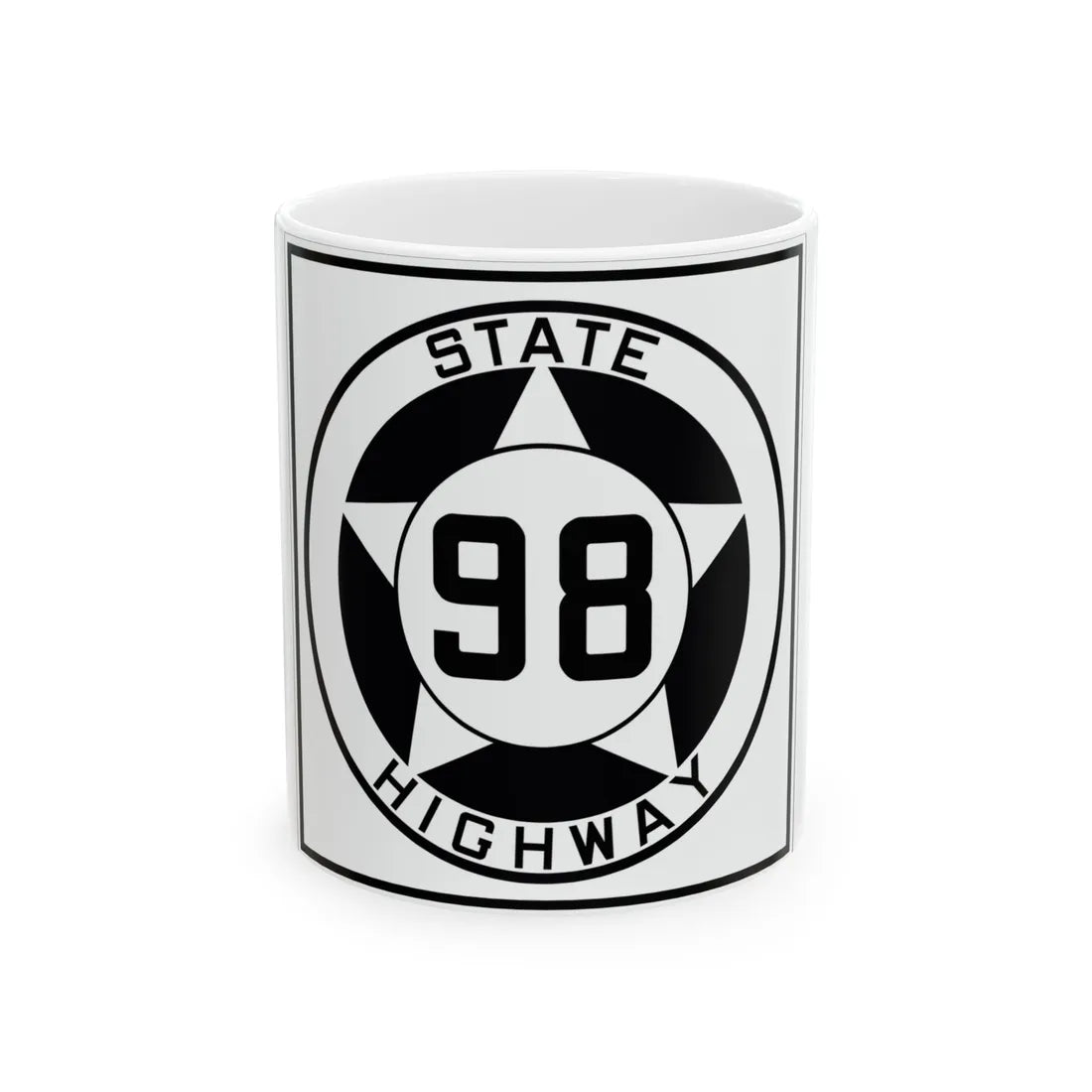 Texas 98 1935 (Texas) (Road Sign) White Coffee Mug 11oz - Go Mug Yourself