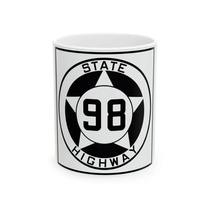 Texas 98 1935 (Texas) (Road Sign) White Coffee Mug 11oz - Go Mug Yourself