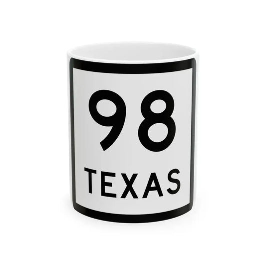 Texas 98 (Texas) (Road Sign) White Coffee Mug 11oz - Go Mug Yourself