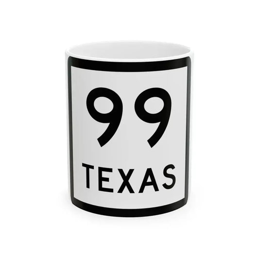 Texas 99 (Texas) (Road Sign) White Coffee Mug 11oz - Go Mug Yourself
