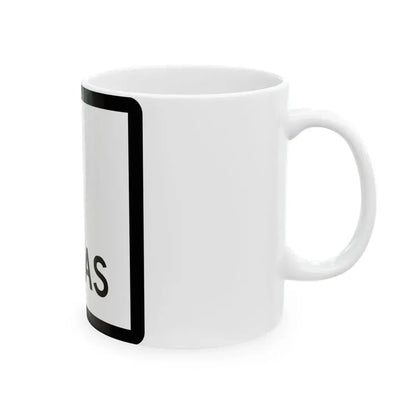 Texas blank (Texas) (Road Sign) White Coffee Mug - Go Mug Yourself