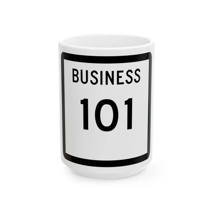 Texas Business 101 (Texas) (Road Sign) White Coffee Mug 15oz - Go Mug Yourself