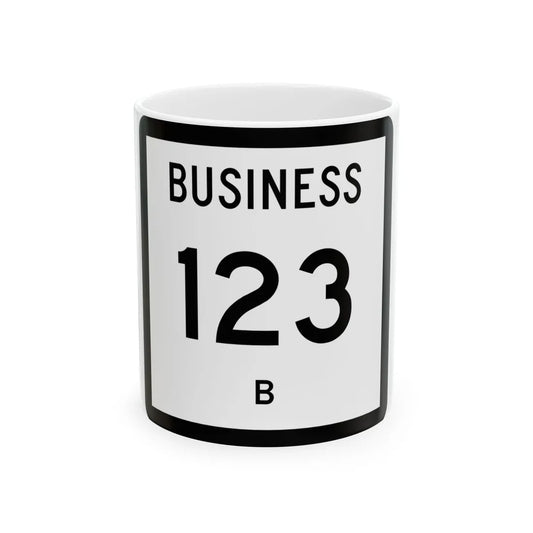 Texas Business 123-B (Texas) (Road Sign) White Coffee Mug 11oz - Go Mug Yourself