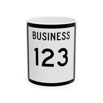 Texas Business 123 (Texas) (Road Sign) White Coffee Mug 11oz - Go Mug Yourself