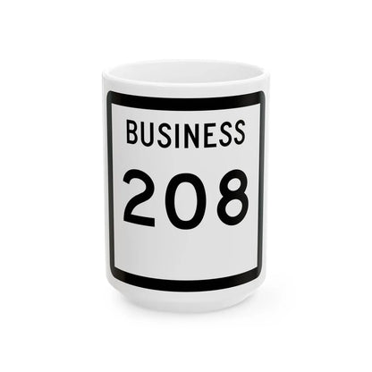 Texas Business 208 (Texas) (Road Sign) White Coffee Mug 15oz - Go Mug Yourself
