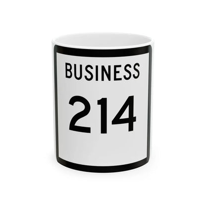 Texas Business 214 (Texas) (Road Sign) White Coffee Mug 11oz - Go Mug Yourself