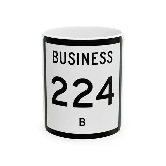 Texas Business 224-B (Texas) (Road Sign) White Coffee Mug 11oz - Go Mug Yourself