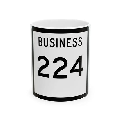 Texas Business 224 (Texas) (Road Sign) White Coffee Mug 11oz - Go Mug Yourself