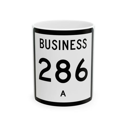 Texas Business 286-A (Texas) (Road Sign) White Coffee Mug 11oz - Go Mug Yourself
