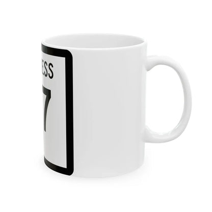 Texas Business 37 (Texas) (Road Sign) White Coffee Mug - Go Mug Yourself