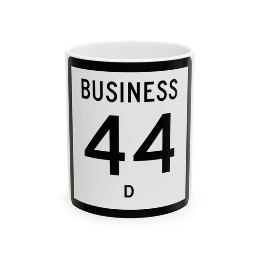 Texas Business 44-D (Texas) (Road Sign) White Coffee Mug 11oz - Go Mug Yourself