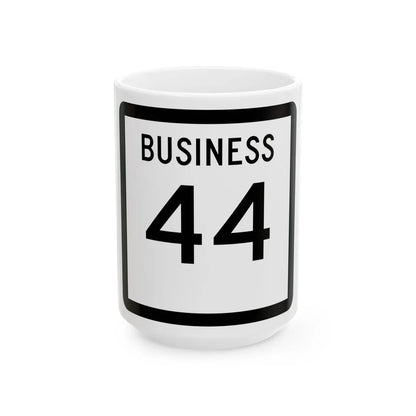 Texas Business 44 (Texas) (Road Sign) White Coffee Mug 15oz - Go Mug Yourself