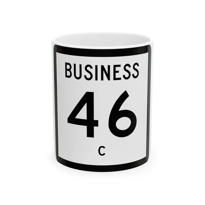 Texas Business 46-C (Texas) (Road Sign) White Coffee Mug 11oz - Go Mug Yourself
