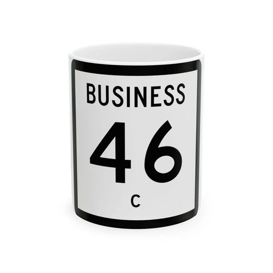 Texas Business 46-C (Texas) (Road Sign) White Coffee Mug 11oz - Go Mug Yourself