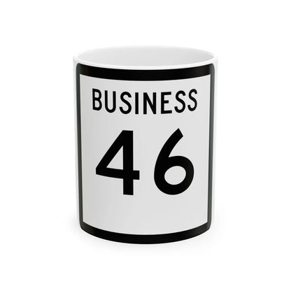 Texas Business 46 (Texas) (Road Sign) White Coffee Mug 11oz - Go Mug Yourself