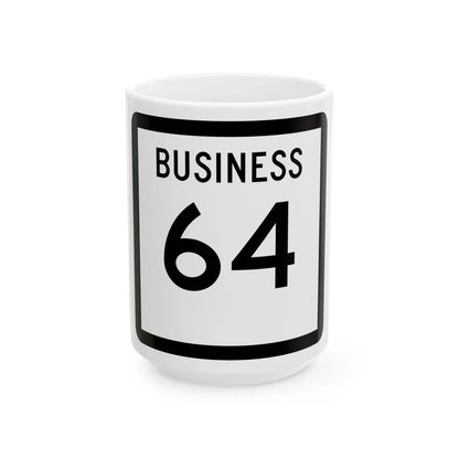 Texas Business 64 (Texas) (Road Sign) White Coffee Mug 15oz - Go Mug Yourself