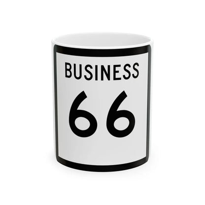 Texas Business 66 (Texas) (Road Sign) White Coffee Mug 11oz - Go Mug Yourself