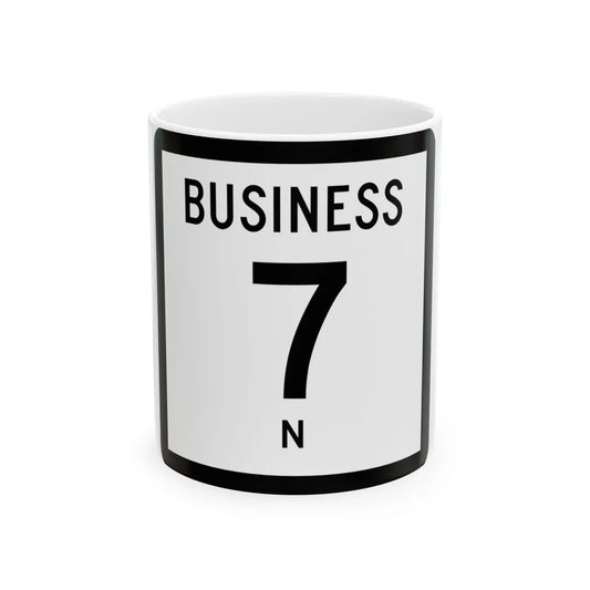 Texas Business 7-N (Texas) (Road Sign) White Coffee Mug 11oz - Go Mug Yourself
