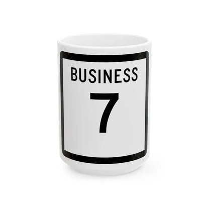 Texas Business 7 (Texas) (Road Sign) White Coffee Mug 15oz - Go Mug Yourself