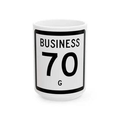 Texas Business 70-G (Texas) (Road Sign) White Coffee Mug 15oz - Go Mug Yourself