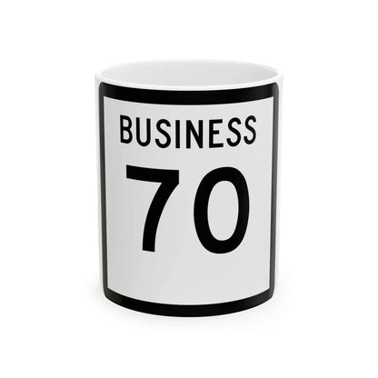 Texas Business 70 (Texas) (Road Sign) White Coffee Mug 11oz - Go Mug Yourself