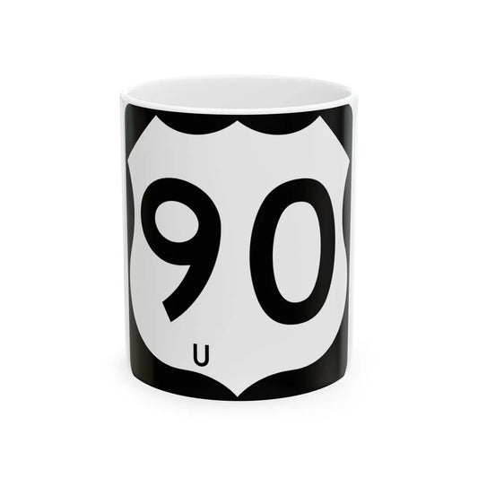 Texas Business US 90-U (Texas) (Road Sign) White Coffee Mug 11oz - Go Mug Yourself
