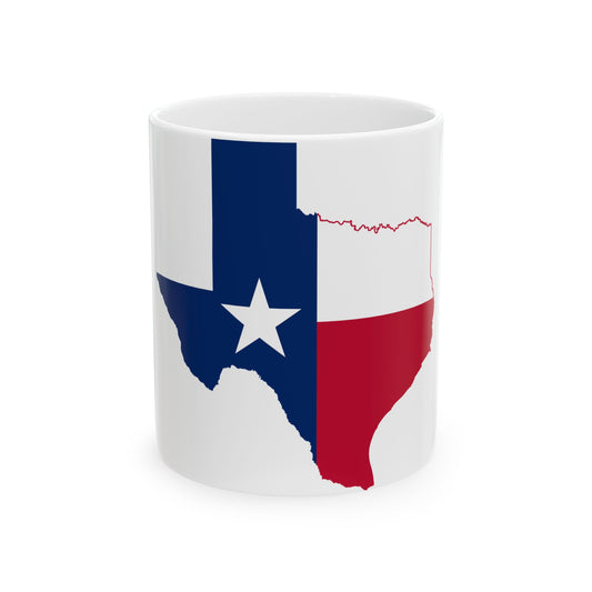 Texas flag map (United States) White Coffee Mug-11oz-Go Mug Yourself