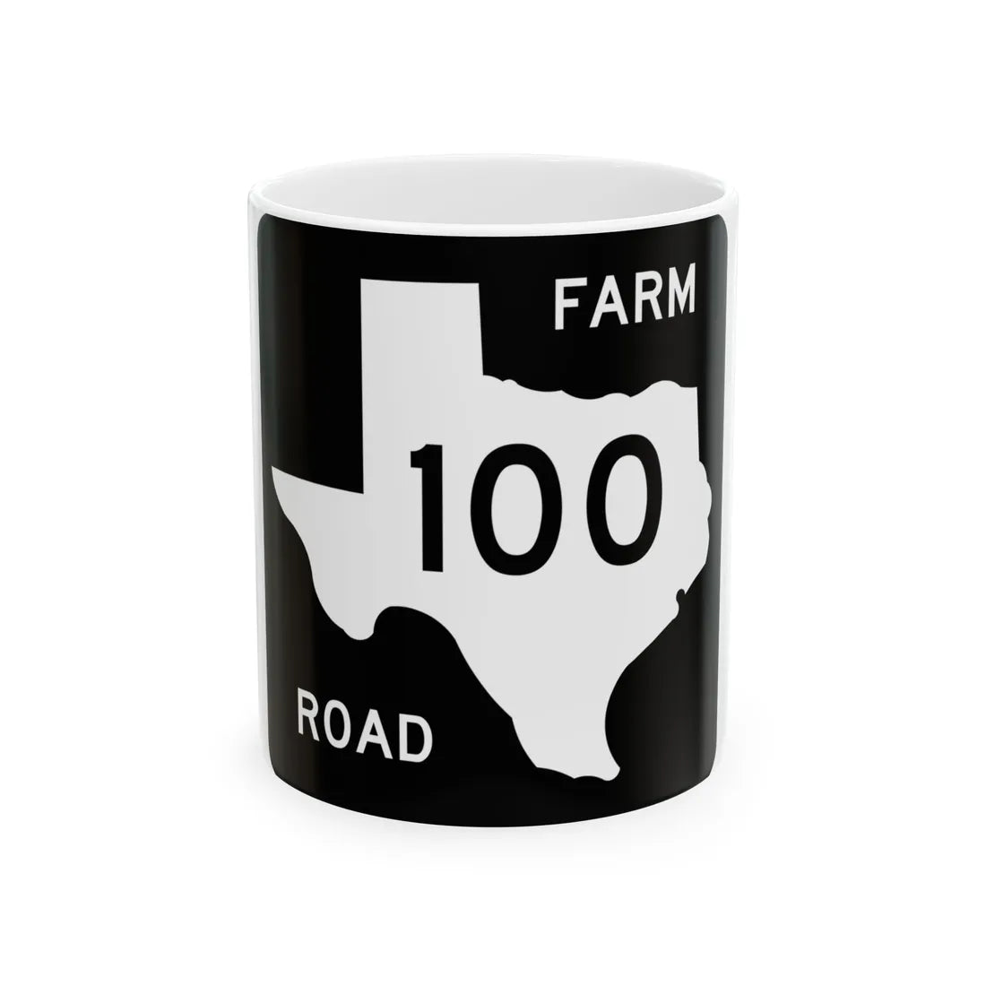 Texas FM 100 (Texas) (Road Sign) White Coffee Mug 11oz - Go Mug Yourself