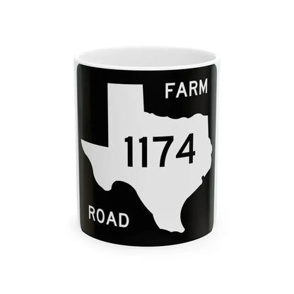 Texas FM 1174 (Texas) (Road Sign) White Coffee Mug 11oz - Go Mug Yourself