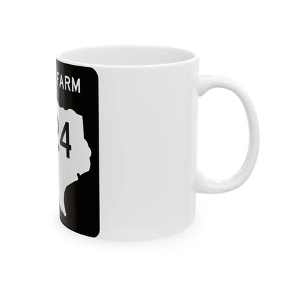 Texas FM 124 (Texas) (Road Sign) White Coffee Mug - Go Mug Yourself