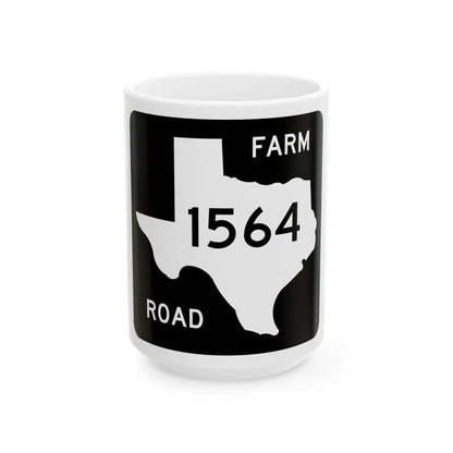 Texas FM 1564 (Texas) (Road Sign) White Coffee Mug 15oz - Go Mug Yourself