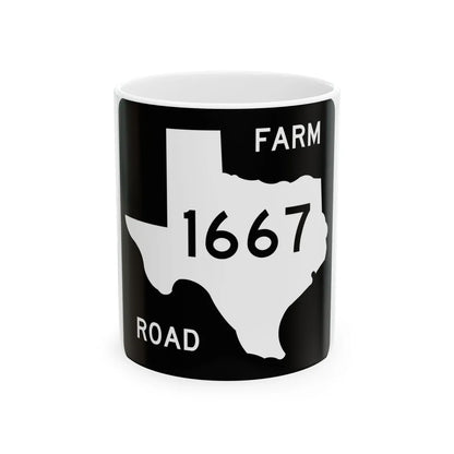 Texas FM 1667 (Texas) (Road Sign) White Coffee Mug 11oz - Go Mug Yourself