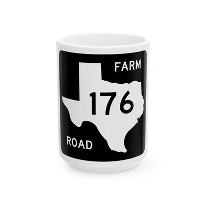 Texas FM 176 (Texas) (Road Sign) White Coffee Mug 15oz - Go Mug Yourself