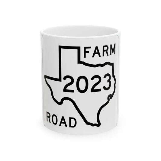 Texas FM 2023 1956 (Texas) (Road Sign) White Coffee Mug 11oz - Go Mug Yourself