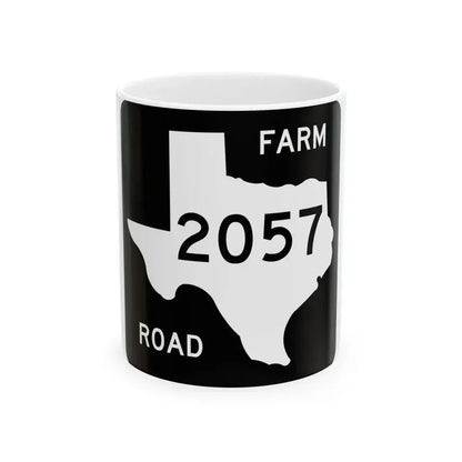 Texas FM 2057 (Texas) (Road Sign) White Coffee Mug 11oz - Go Mug Yourself