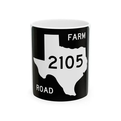 Texas FM 2105 (Texas) (Road Sign) White Coffee Mug 11oz - Go Mug Yourself