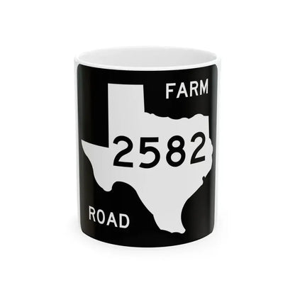 Texas FM 2582 (Texas) (Road Sign) White Coffee Mug 11oz - Go Mug Yourself