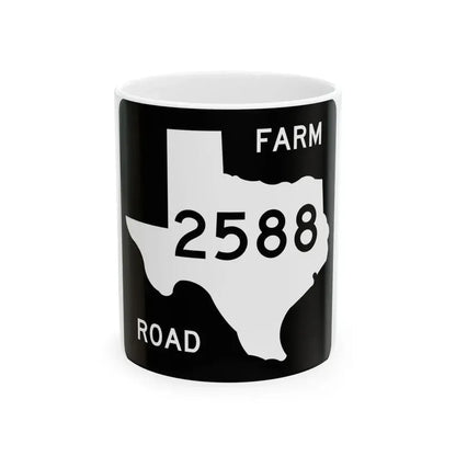 Texas FM 2588 (Texas) (Road Sign) White Coffee Mug 11oz - Go Mug Yourself