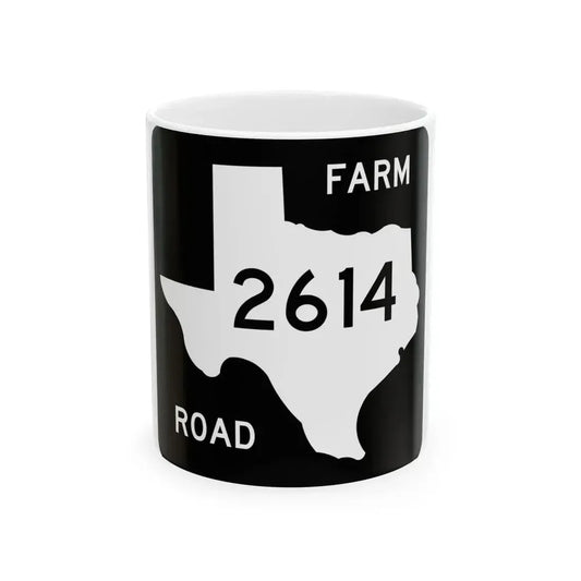 Texas FM 2614 (Texas) (Road Sign) White Coffee Mug 11oz - Go Mug Yourself